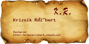 Krizsik Róbert névjegykártya