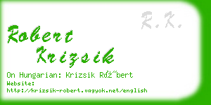 robert krizsik business card